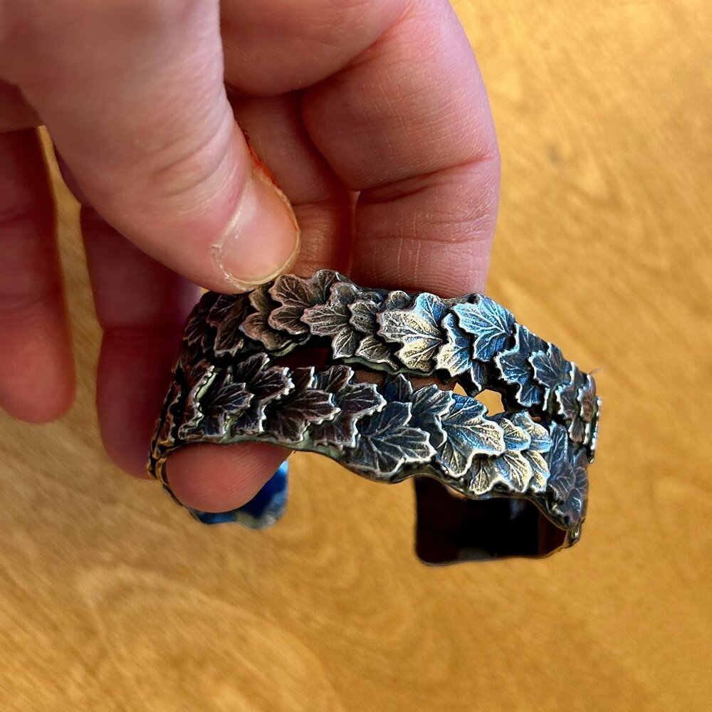 Amazing Y2K Vass Ludacer Sterling ivy/leaf cuff bracelet - Picture 6 of 6
